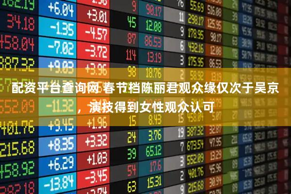 配资平台查询网 春节档陈丽君观众缘仅次于吴京，演技得到女性观众认可